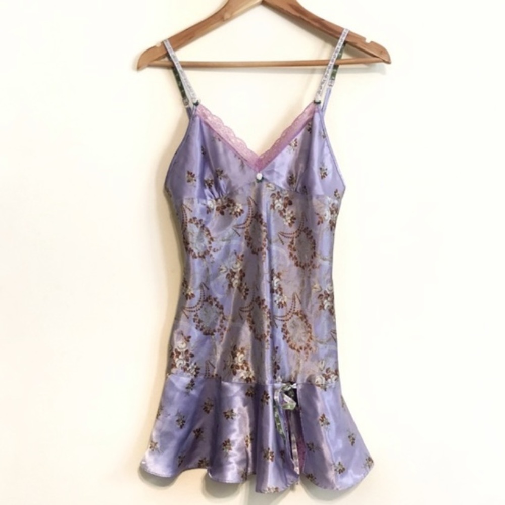 Victoria's Secret Purple Floral Chemise